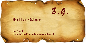 Bulla Gábor névjegykártya
