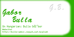 gabor bulla business card